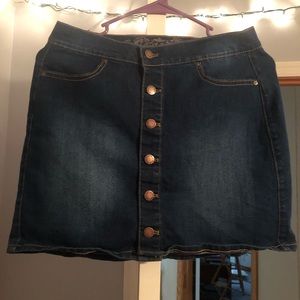 Wax jean denim skirt
